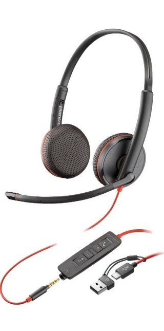 Słuchawki Poly Blackwire 3225 USB-C 3,5mm z mikrofonem redukcja szumów