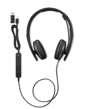Zestaw słuchawkowy Lenovo Wired ANC Gen 2 czarny do pracy