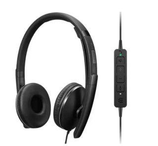 Zestaw słuchawkowy Lenovo Wired ANC Gen 2 czarny do pracy