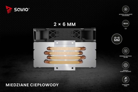 Chłodzenie CPU Vortex X2 ARGB wydajne 180W PWM z efektownym LED