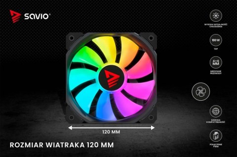 Chłodzenie CPU Vortex X2 ARGB wydajne 180W PWM z efektownym LED