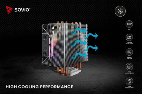 Chłodzenie CPU Vortex X2 ARGB wydajne 180W PWM z efektownym LED