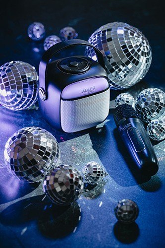 Głośnik karaoke Adler AD1199B z mikrofonem kompaktowy mobilny