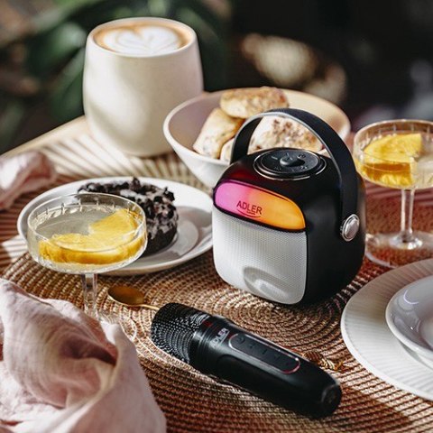 Głośnik karaoke Adler AD1199B z mikrofonem kompaktowy mobilny