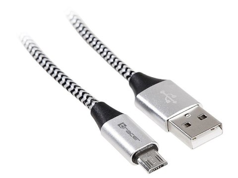 Kabel USB 2.0 AM-Micro 1m czarno-srebrny Tracer szybkie ładowanie i transfer danych