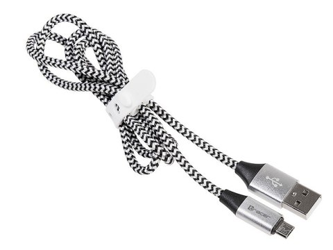 Kabel USB 2.0 AM-Micro 1m czarno-srebrny Tracer szybkie ładowanie i transfer danych