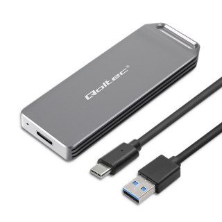 Mini obudowa Qoltec na dysk M.2 SSD NVMe 2TB USB3.1 10Gb/s srebrna