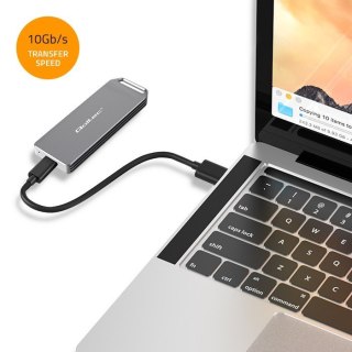 Mini obudowa Qoltec na dysk M.2 SSD NVMe 2TB USB3.1 10Gb/s srebrna