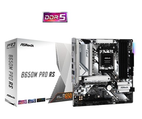 Płyta główna ASRock B650M PRO RS AM5 mATX 4DDR5 HDMI DP solidna i wydajna