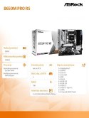 Płyta główna ASRock B650M PRO RS AM5 mATX 4DDR5 HDMI DP solidna i wydajna