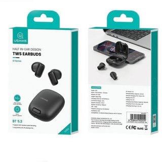 Słuchawki Bluetooth 5.3 TWS USAMS ID Series czarne z dźwiękiem 3D