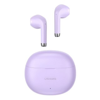Słuchawki USAMS Bluetooth 5.3 TWS Rhymbo fioletowe z etui 31h