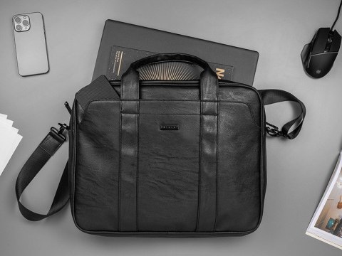 Torba na notebooka 16 cali Tracer LT1 elegancka skórzana z paskiem