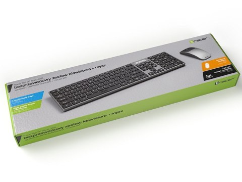 Zestaw klawiatura i mysz Tracer SET RF Nano USB bezprzewodowy ergonomiczny