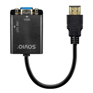 Adapter HDMI VGA AK-76 1080p kompaktowy Plug and Play z audio