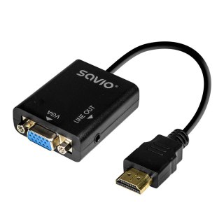 Adapter HDMI VGA AK-76 1080p kompaktowy Plug and Play z audio
