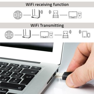Qoltec Mini Adapter WiFi USB 2.0 300Mbps ultra szybki do mobilnych zastosowań