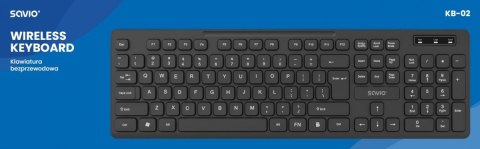 Klawiatura bezprzewodowa Savio KB-02 elegancka z technologią 2.4 GHz