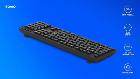 Klawiatura bezprzewodowa Savio KB-02 elegancka z technologią 2.4 GHz
