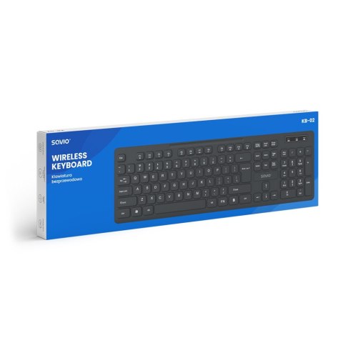 Klawiatura bezprzewodowa Savio KB-02 elegancka z technologią 2.4 GHz