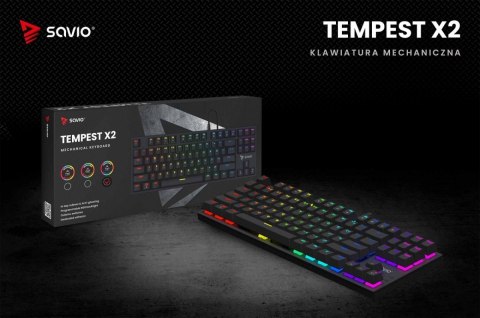 Klawiatura mechaniczna RGB Savio Tempest X2 Outemu Blue wydajna gamingowa