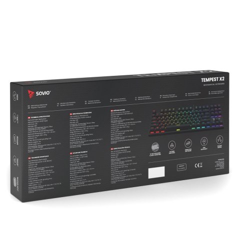 Klawiatura mechaniczna Savio Tempest X2 RGB Outemu Red gamingowa