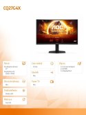 Monitor AOC CQ27G4X 27 cali zakrzywiony Fast VA 180Hz HDMI DP