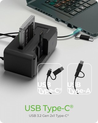 Stacja dokująca IcyBox IB-2924MSCL-C31 klonowanie do 1x M.2 NVMe i HDD/SSD