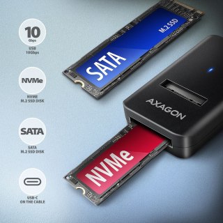 Adapter AXAGON ADM2-CM USB-C Gen2 M2 NVMe SATA szybki kompaktowy