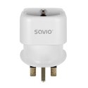 Adapter podróżny SAVIO AP-04 kompaktowy gniazdo EU wtyk UK