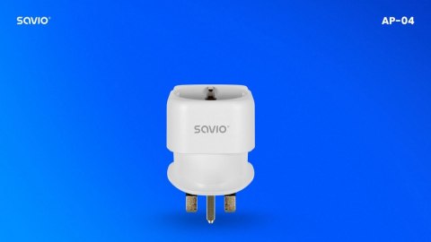 Adapter podróżny SAVIO AP-04 kompaktowy gniazdo EU wtyk UK