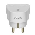 Adapter podróżny Savio AP-02 UK EU lekki kompaktowy bezpieczny