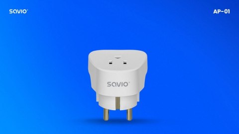 Adapter podróżny AP-01 Savio US EU kompaktowy bezpieczny 3750 W