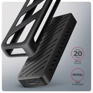 Obudowa AXAGON EEM2-20G USB-C 3.2 Gen 2 dla M.2 NVMe SSD 20Gbps aluminiowa