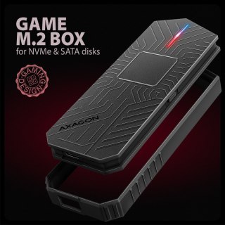Obudowa AXAGON EEM2-GAM USB-C 3.2 Gen 2 M.2 NVMe SATA SSD gamingowa