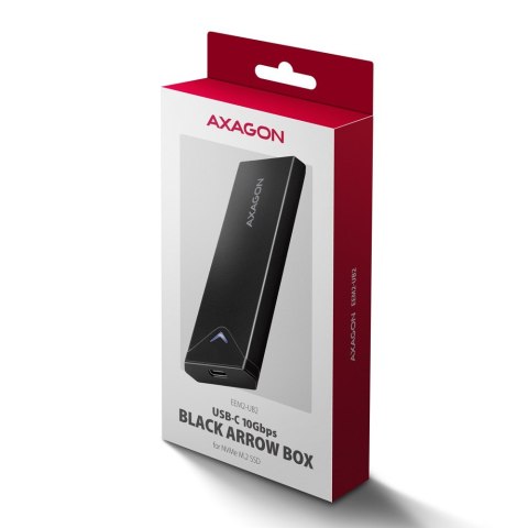 Obudowa zewnętrzna AXAGON EEM2-UB2 USB-C 10Gbps M.2 NVMe 42 60 80 mm czarna