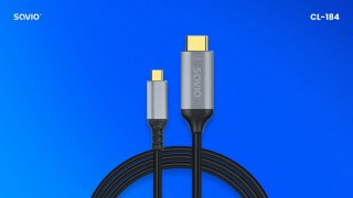 Kabel USB-C do HDMI Savio CL-184 3m wysokiej jakości miedź