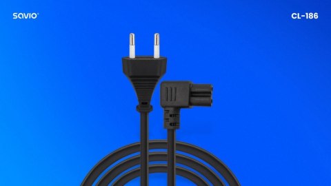 Kabel zasilający SAVIO CL-186 5m C7 kątowy do urządzeń elektrycznych