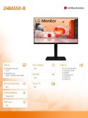 Monitor LG 24BA550-B 23.8 FHD 100Hz IPS uniwersalny do biura