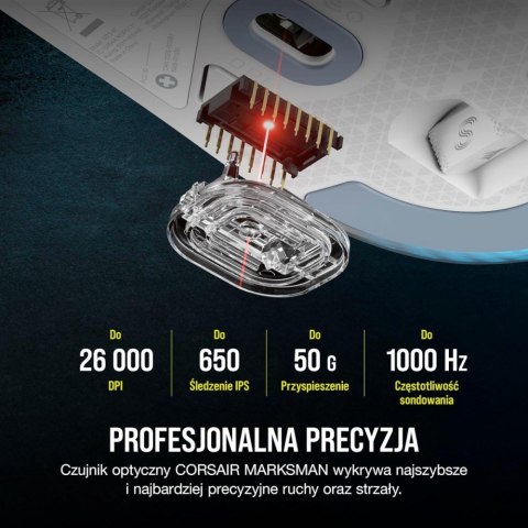 Myszka bezprzewodowa Corsair M75 biała gamingowa RGB lekka