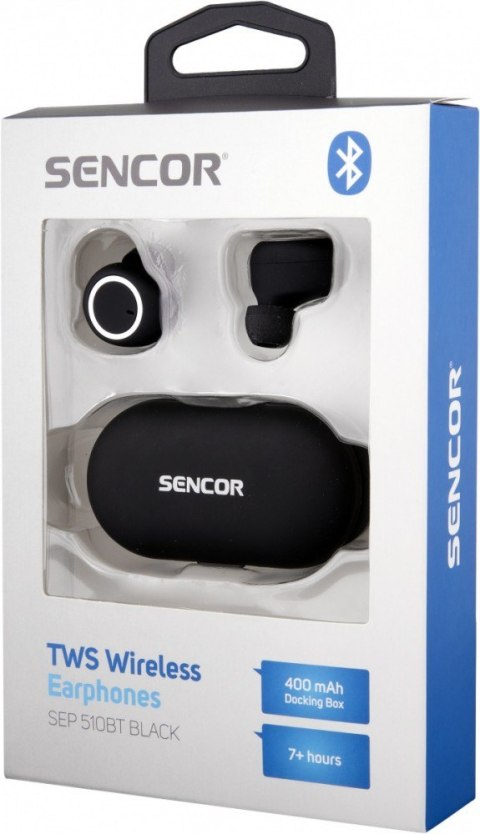 Słuchawki Bluetooth Sencor SEP 510BT BK TWS bezprzewodowe douszne