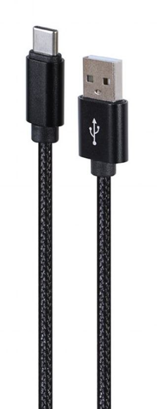 Kabel Gembird USB-A USB-C 1.8m czarny stylowy z oplotem