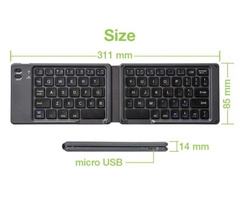 Klawiatura bezprzewodowa Techly BT 3.0 składana mobilna