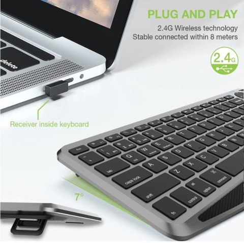 Klawiatura Techly bezprzewodowa z touchpadem LED Bluetooth RF 2.4GHz