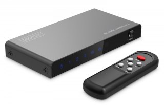 Przełącznik HDMI 4K DIGITUS 3x1 60Hz z pilotem czarny