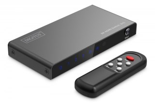 Przełącznik Digitus HDMI 8K 3x1 60Hz HDR metalowy z pilotem czarny