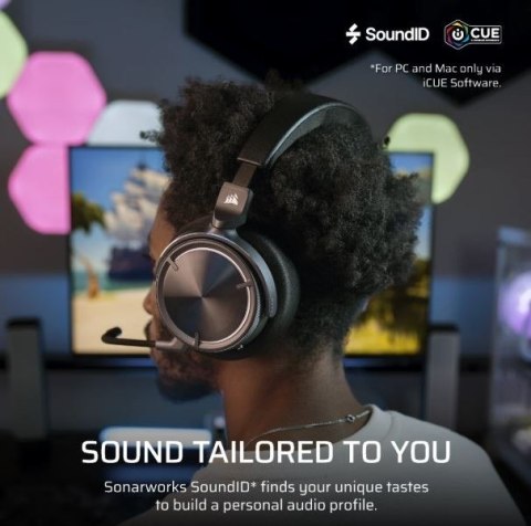 Słuchawki Corsair Virtuoso Max Wireless Carbon dźwięk przestrzenny z ANC