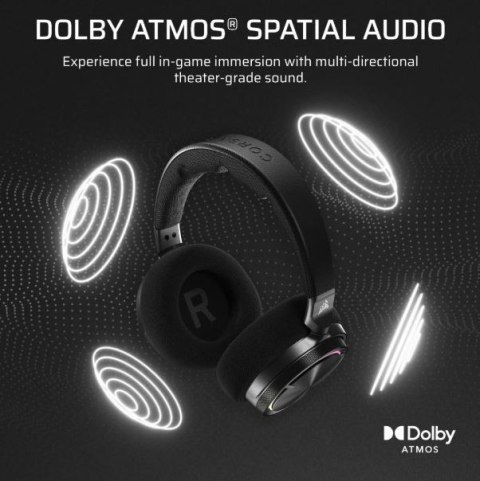 Słuchawki Corsair Virtuoso Max Wireless Carbon dźwięk przestrzenny z ANC