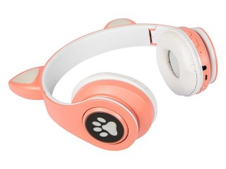 Słuchawki bezprzewodowe BLOW Bluetooth 5.0 LED dla dzieci różowe uszy