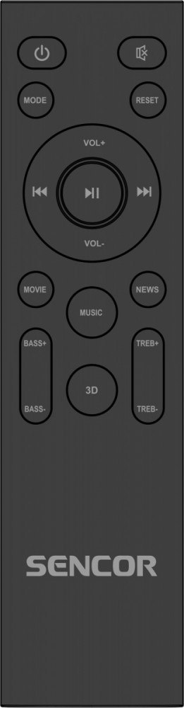Soundbar Sencor SSB 4450BS 2.1 200W z wbudowanymi subwooferami